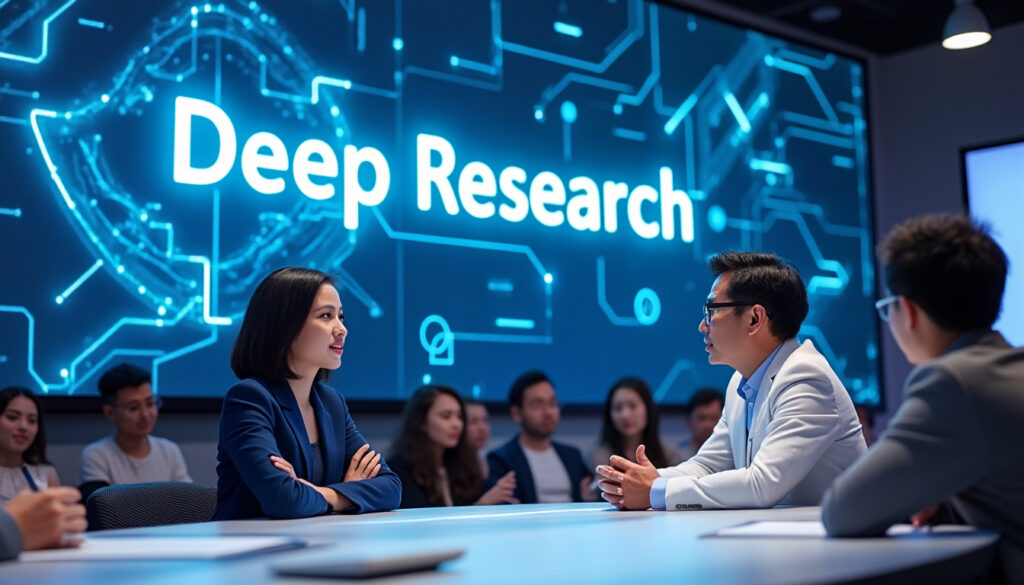 découvrez deep research, le nouvel agent d'intelligence artificielle développé par openai et softbank pour chatgpt. une avancée révolutionnaire qui enrichit vos interactions et optimise la recherche d'information grâce à des technologies de pointe.