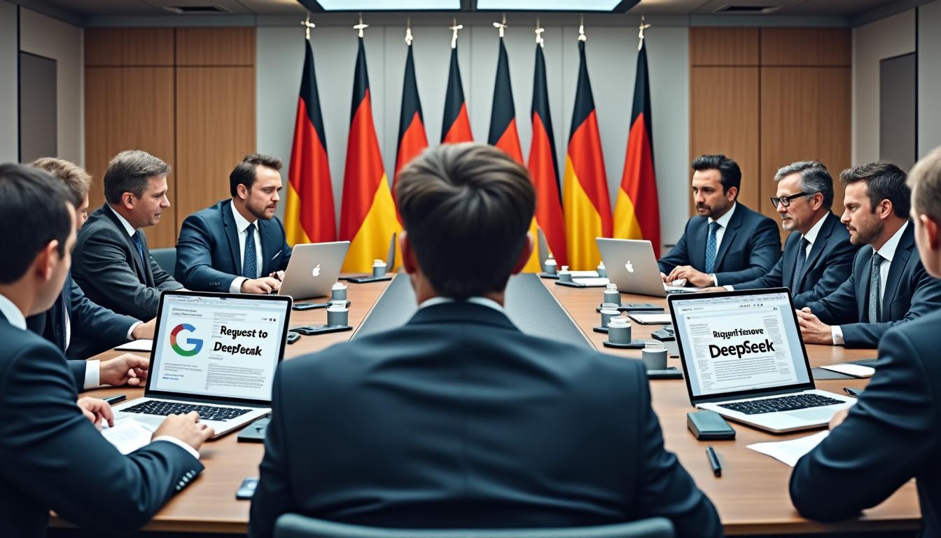 l'allemagne réclame à google et apple le retrait de l'application deepseek de leurs plateformes, suscitant des préoccupations sur la confidentialité et la sécurité des données. découvrez les motifs de cette demande et son impact potentiel sur les utilisateurs.